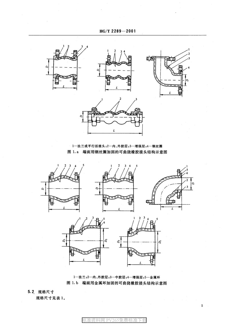【產(chǎn)品標準】HG/T 2289-2001 可曲撓橡膠接頭 【產(chǎn)品標準】HG/T 2289-2001 可曲撓橡膠接頭
